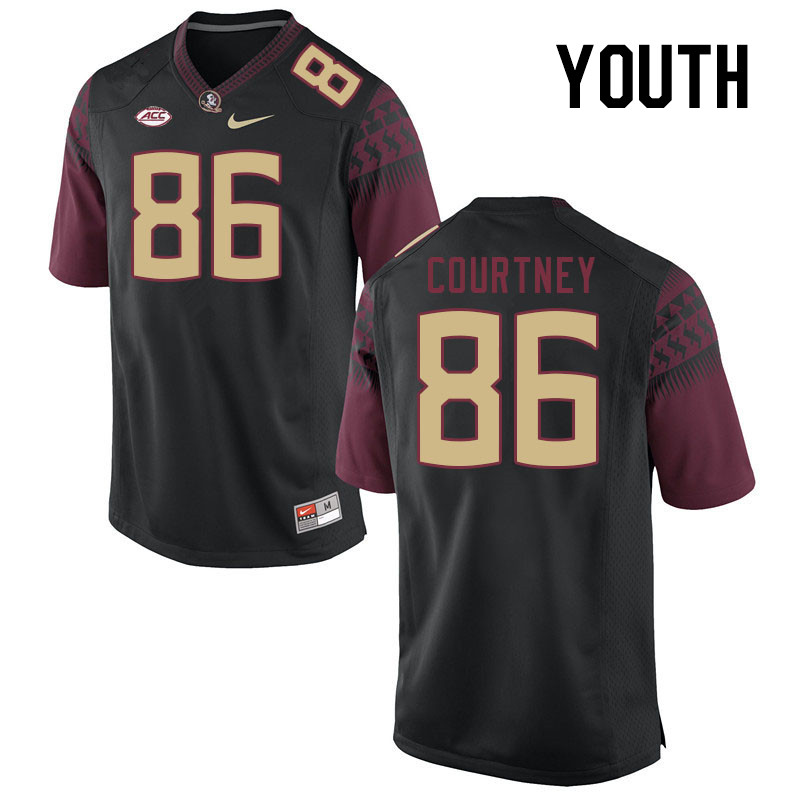 Youth #86 Brian Courtney Florida State Seminoles College Football Jerseys Stitched-Black